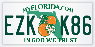 FL license plate EZKK86