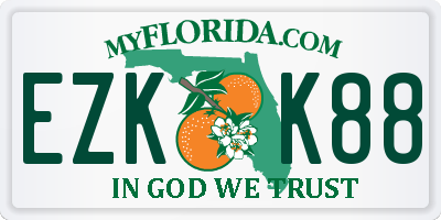 FL license plate EZKK88