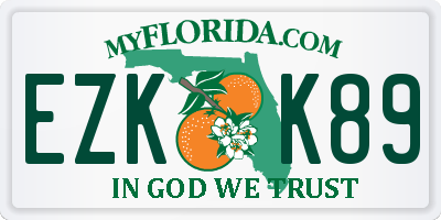 FL license plate EZKK89