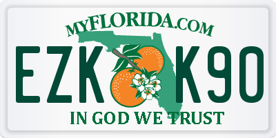 FL license plate EZKK90