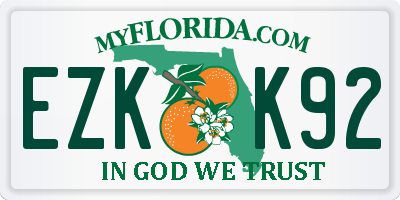 FL license plate EZKK92