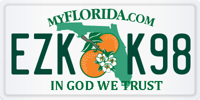 FL license plate EZKK98