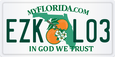 FL license plate EZKL03