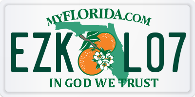 FL license plate EZKL07