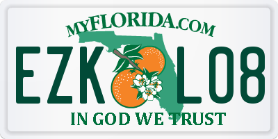 FL license plate EZKL08