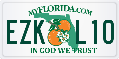 FL license plate EZKL10