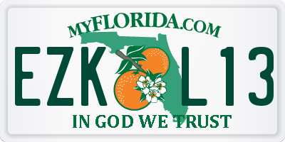 FL license plate EZKL13