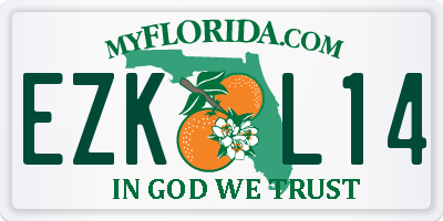 FL license plate EZKL14