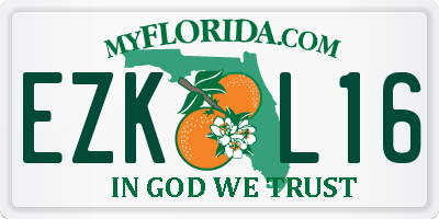 FL license plate EZKL16