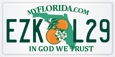 FL license plate EZKL29