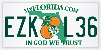 FL license plate EZKL36