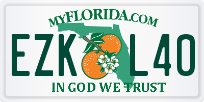 FL license plate EZKL40