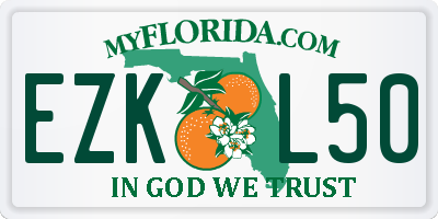 FL license plate EZKL50