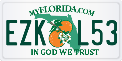 FL license plate EZKL53