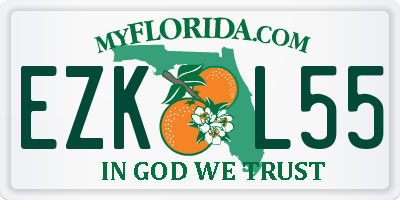 FL license plate EZKL55