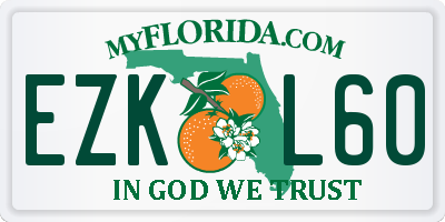 FL license plate EZKL60