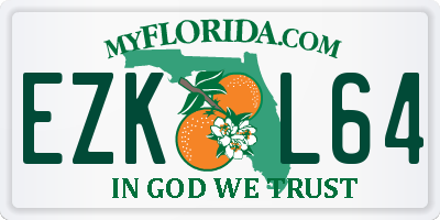 FL license plate EZKL64