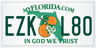 FL license plate EZKL80