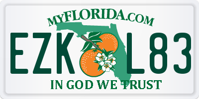 FL license plate EZKL83