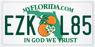 FL license plate EZKL85