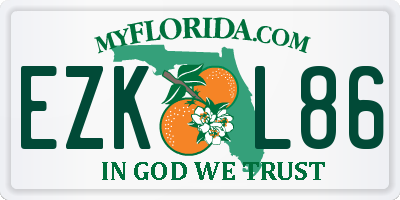 FL license plate EZKL86