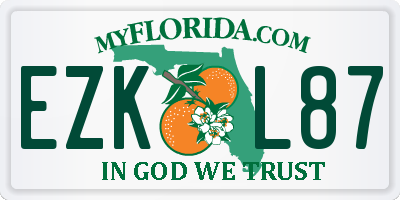 FL license plate EZKL87