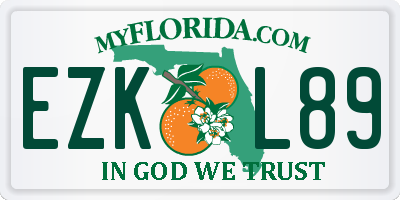 FL license plate EZKL89