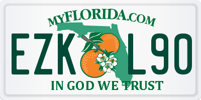 FL license plate EZKL90