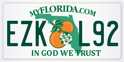 FL license plate EZKL92