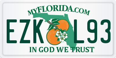 FL license plate EZKL93