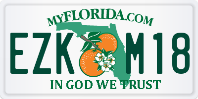 FL license plate EZKM18