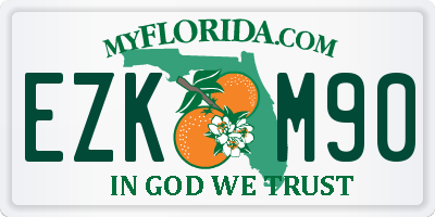 FL license plate EZKM90