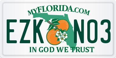 FL license plate EZKN03