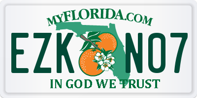 FL license plate EZKN07