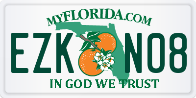 FL license plate EZKN08