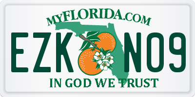 FL license plate EZKN09