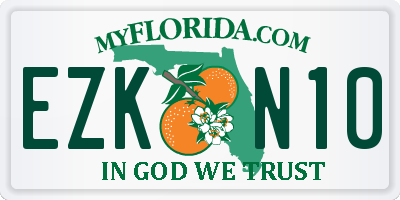 FL license plate EZKN10