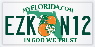 FL license plate EZKN12