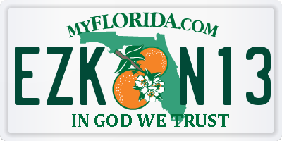 FL license plate EZKN13