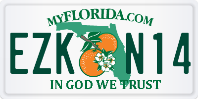 FL license plate EZKN14