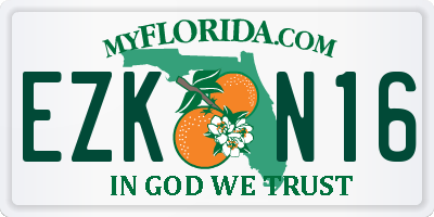 FL license plate EZKN16