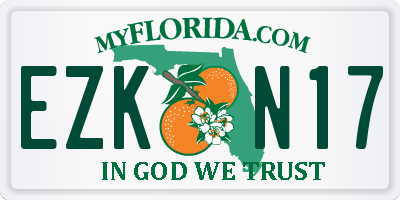 FL license plate EZKN17