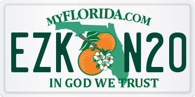 FL license plate EZKN20