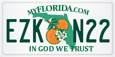 FL license plate EZKN22