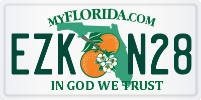 FL license plate EZKN28