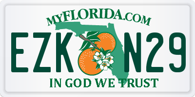 FL license plate EZKN29