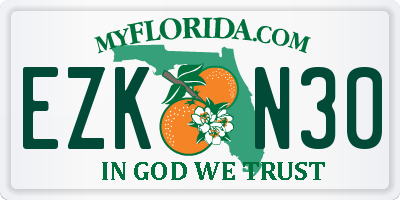 FL license plate EZKN30