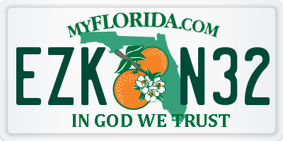 FL license plate EZKN32