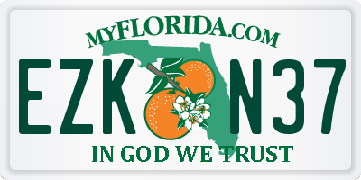 FL license plate EZKN37