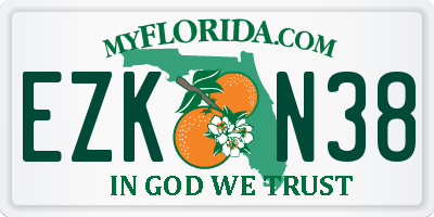 FL license plate EZKN38